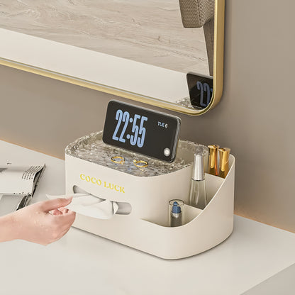 Cosmetic Organizer With Tissue Box