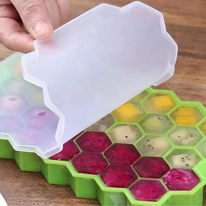 Honey Comb Shaped Ice Cube Tray with lid