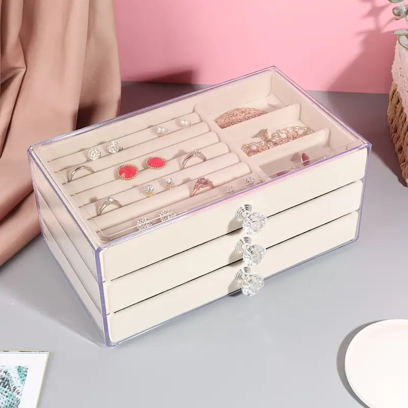 3 Draws Acrylic Jewelry Organizer