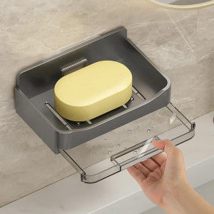 Wall-Mounted Soap Dish with Drain