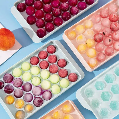 Round Ice Cubes Tray with Lid