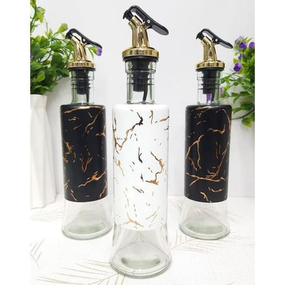 Glass Marble Oil/Vinegar Dispenser Bottle