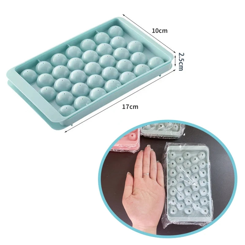 Round Ice Cubes Tray with Lid