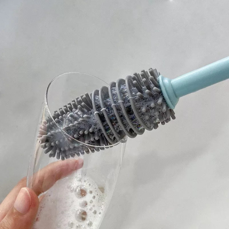 Glass Bottle Cleaning Brush Soft Rubber Flexible Silicone