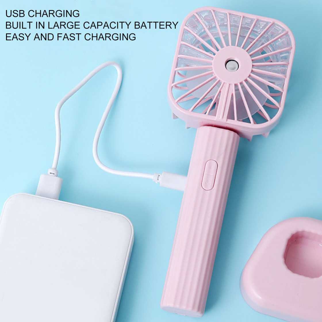 Hand Held Misting Cooling Fan USB Rechargeable