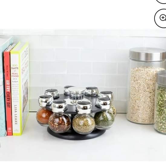 Revolving 8-Jar Spice Rack Set