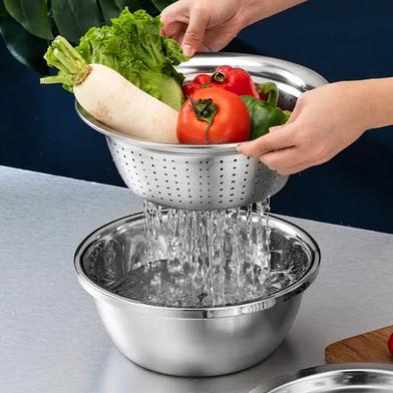 Stainless Steel 3 in 1 Grater Bowl