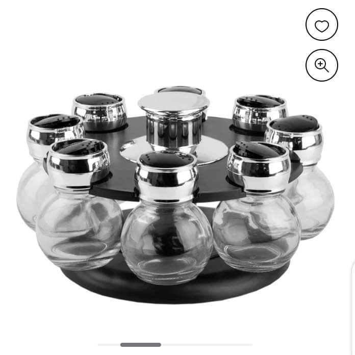 Revolving 8-Jar Spice Rack Set