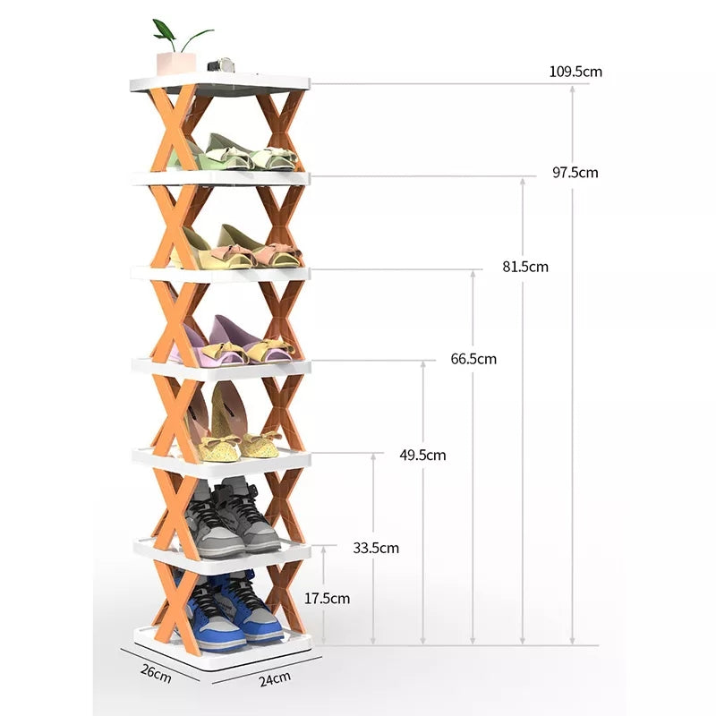 X Shape Brackets Shoes Rack