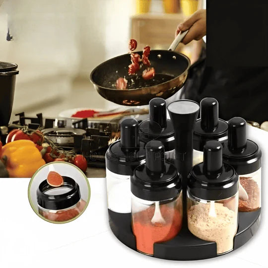 Set Of 6 360 Rotating Spice Rack
