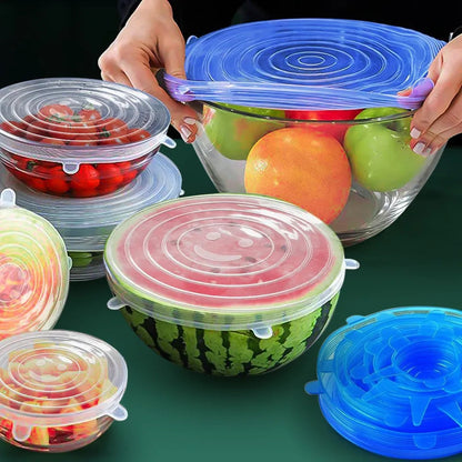 Silicone Lids Adjustable & Stretchable(Pack Of 6)
