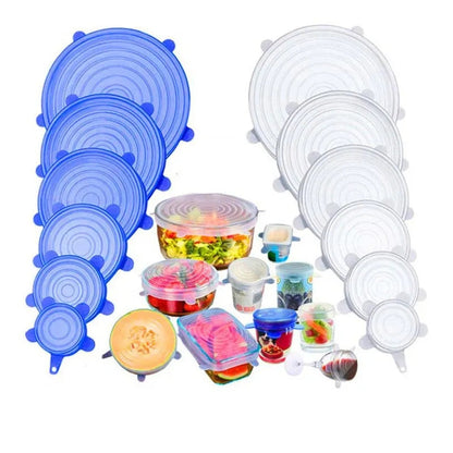Silicone Lids Adjustable & Stretchable(Pack Of 6)