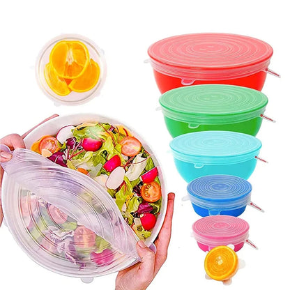 Silicone Lids Adjustable & Stretchable(Pack Of 6)