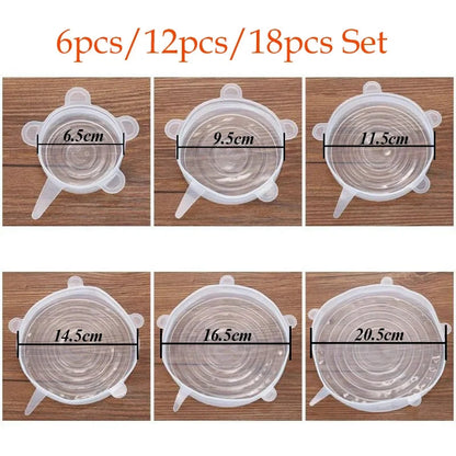 Silicone Lids Adjustable & Stretchable(Pack Of 6)