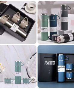 500ml Stainless Steel Vacuum Insulated Bottle With 3 Cups